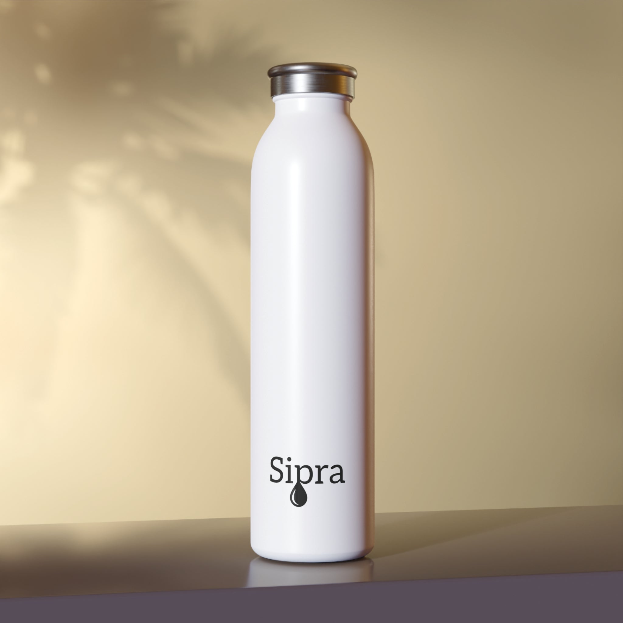Slim Water Bottle — Minimalist Sipra Logo Stainless Steel Bottle