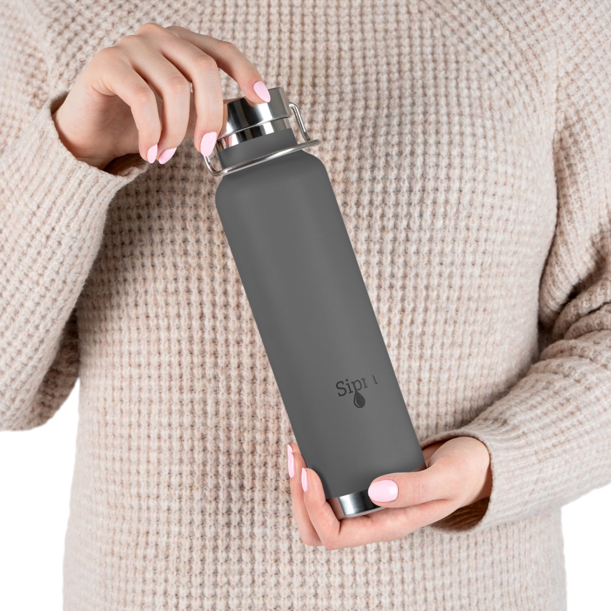 Sipra—22oz Copper Vacuum Insulated Bottle — Stainless Travel Water Thermos