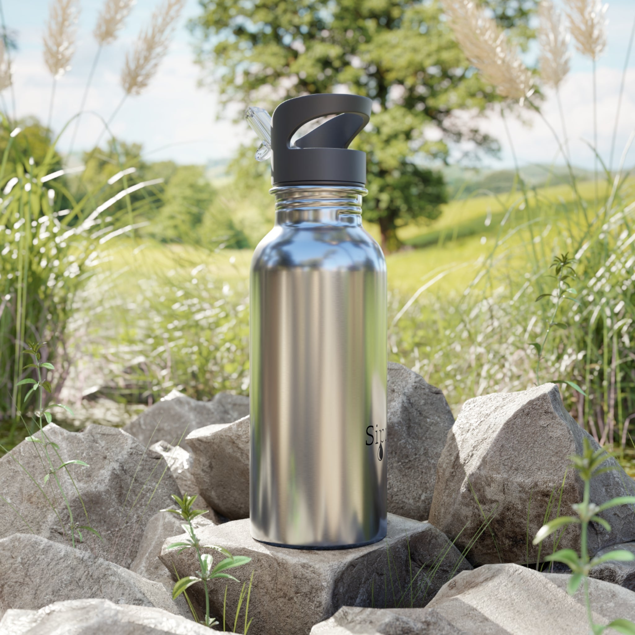Sipra — Stainless Steel 20oz Water Bottle with Straw