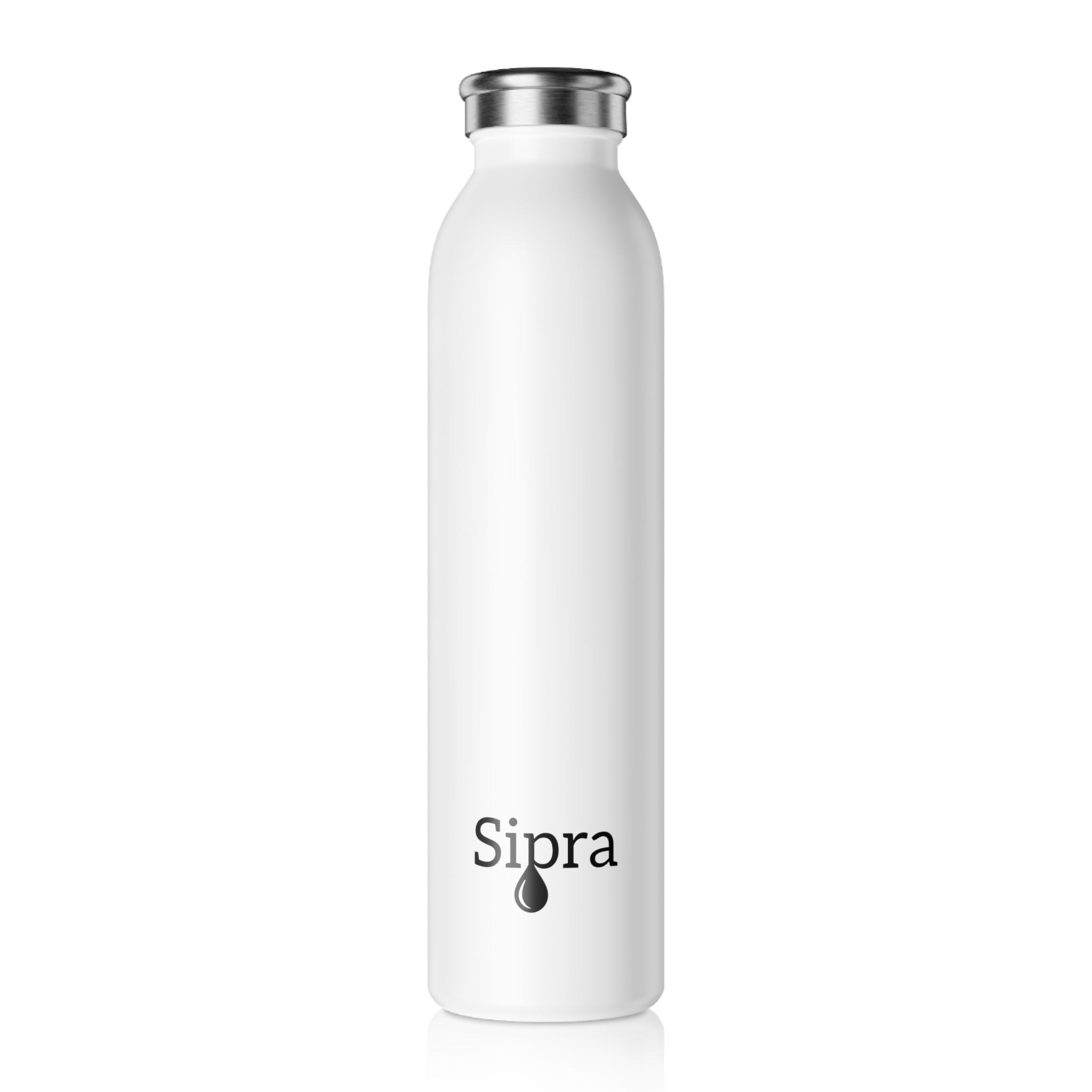 Slim Water Bottle — Minimalist Sipra Logo Stainless Steel Bottle