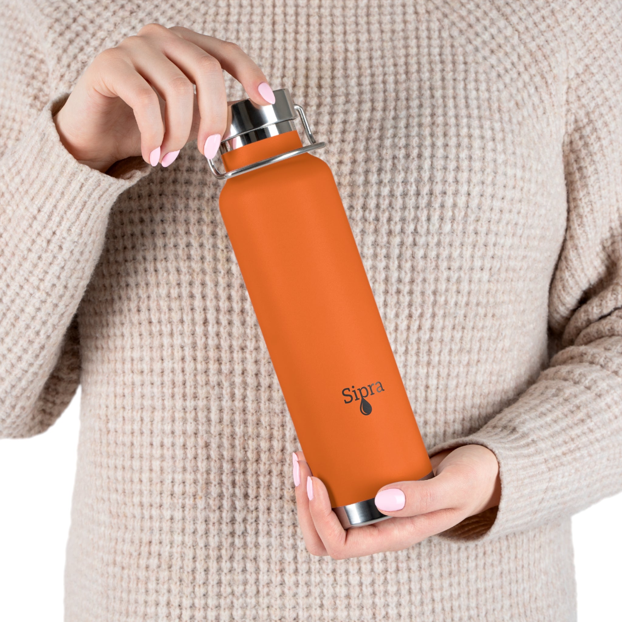 Sipra—22oz Copper Vacuum Insulated Bottle — Stainless Travel Water Thermos